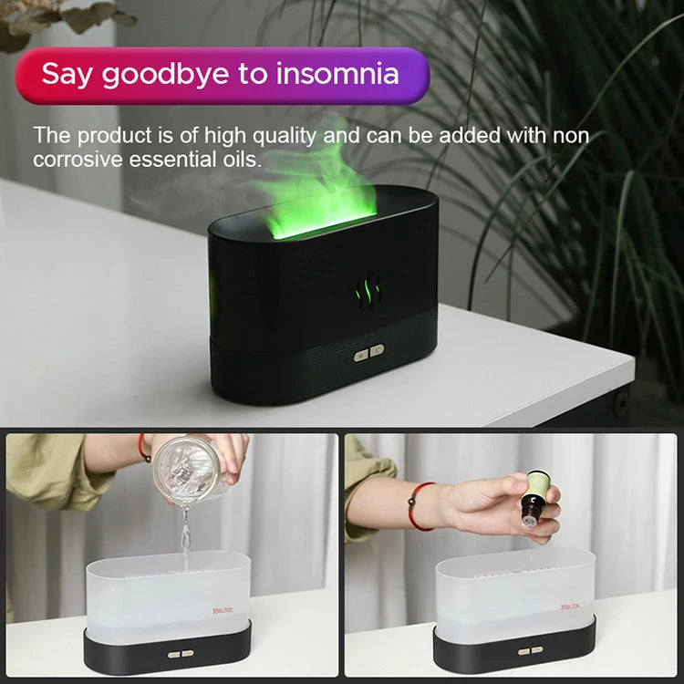 KINSCOTER Aroma Diffuser Air Humidifier Ultrasonic Cool Mist Maker Fogger Led Essential Oil Flame Lamp Difusor