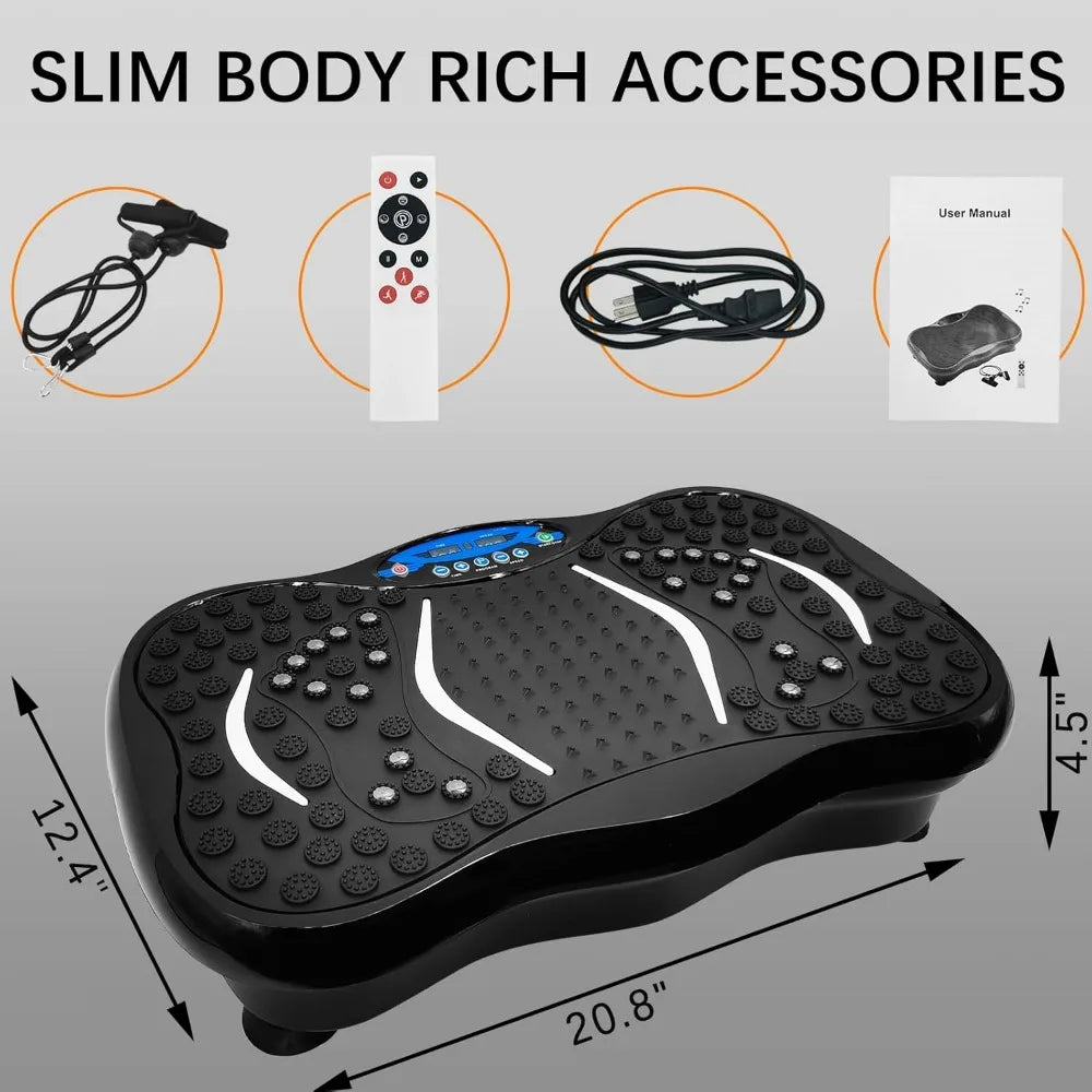 Vibrating board exercise machine with remote control, full body workout vibrating platform for weight loss and shaping