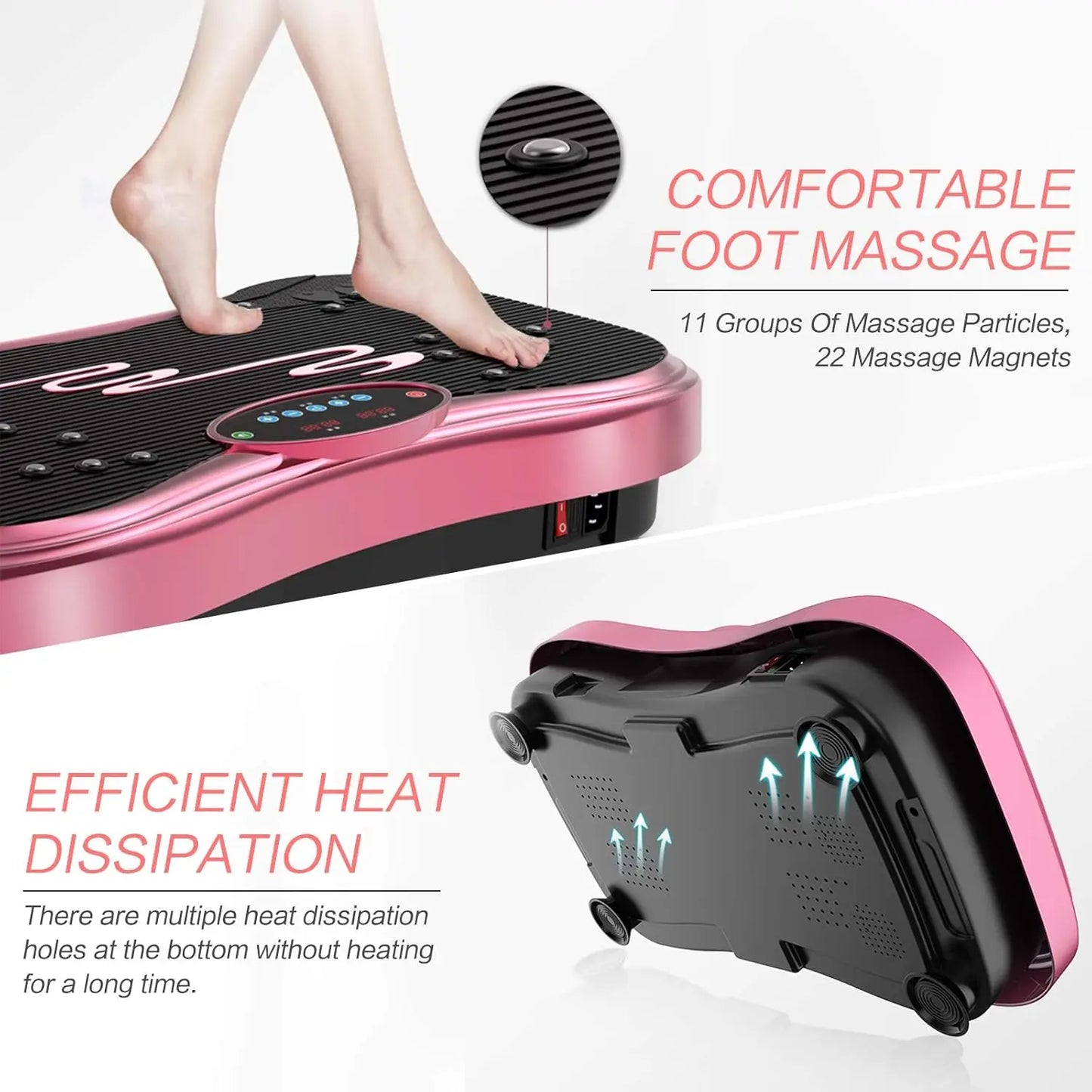 Vibration Plate Exercise Machine Whole Body Workout Vibration Fitness Platform for Home Fitness & Weight Loss + Remote + Loop Re