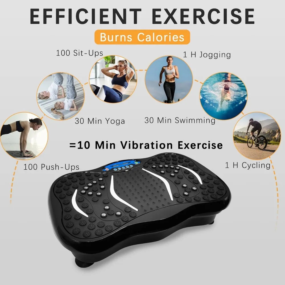 Vibrating board exercise machine with remote control, full body workout vibrating platform for weight loss and shaping